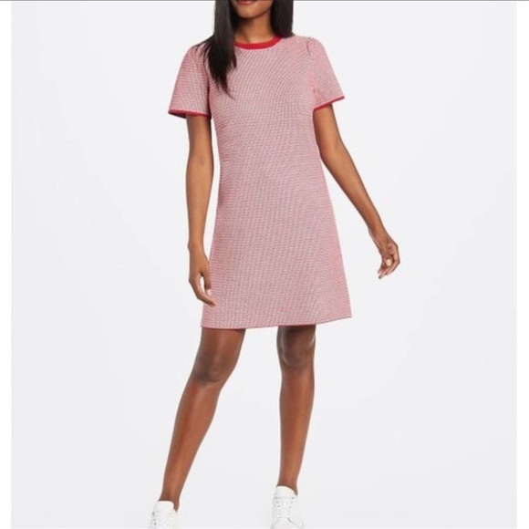 Draper James Dresses & Skirts - Draper James Textured Shift Sweater Dress Lipstick Red Size Small NWT
